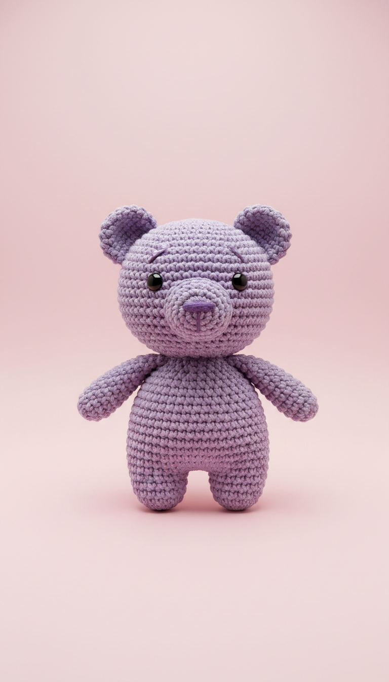 Lavender bear crochet plushie